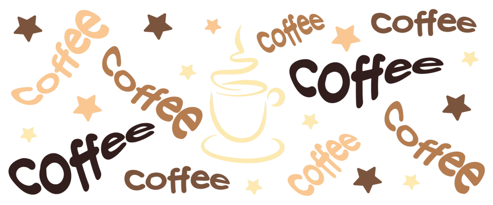UV DTF samolepky - Coffee nápisy