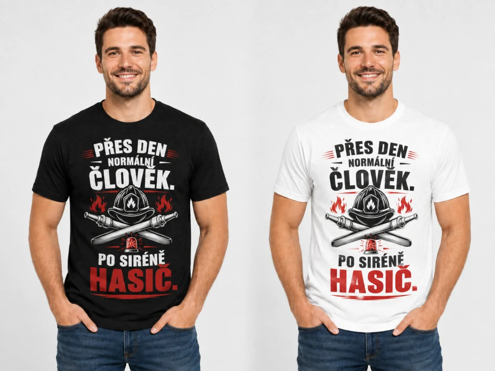 TRIKO pánské - Přes den normální člověk. Po siréně hasič.