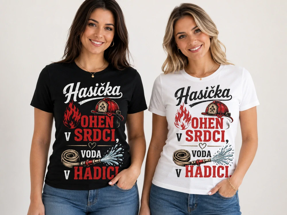 Triko dámské - Hasička. Oheň v srdci, voda v hadici.