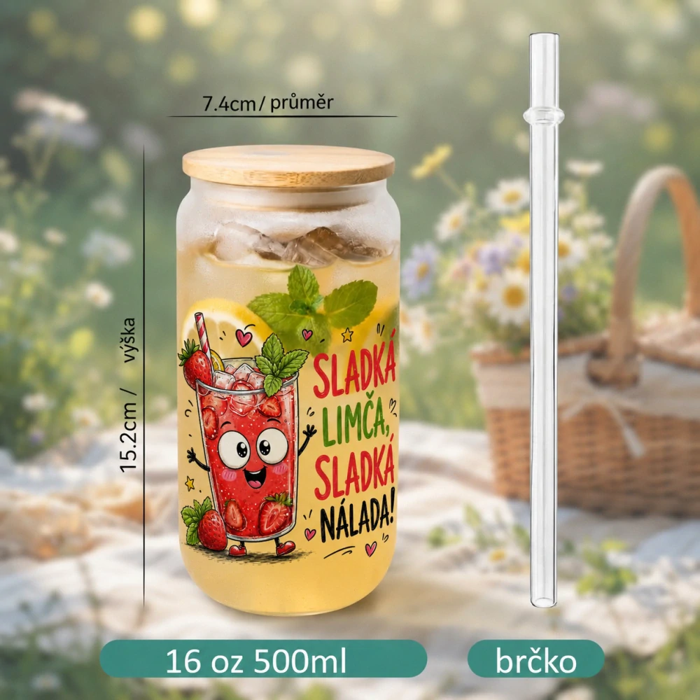 Kelímek s bambusovým víčkem - Sladká limča, sladká nálada