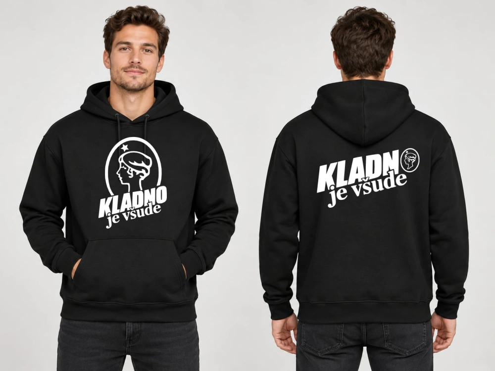 Unisex mikina s kapucí – KLADNO je všude