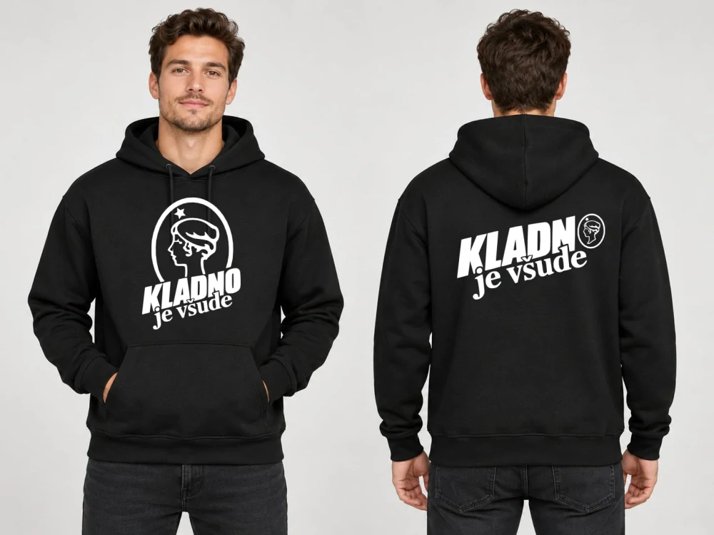 Unisex mikina s kapucí – KLADNO je všude