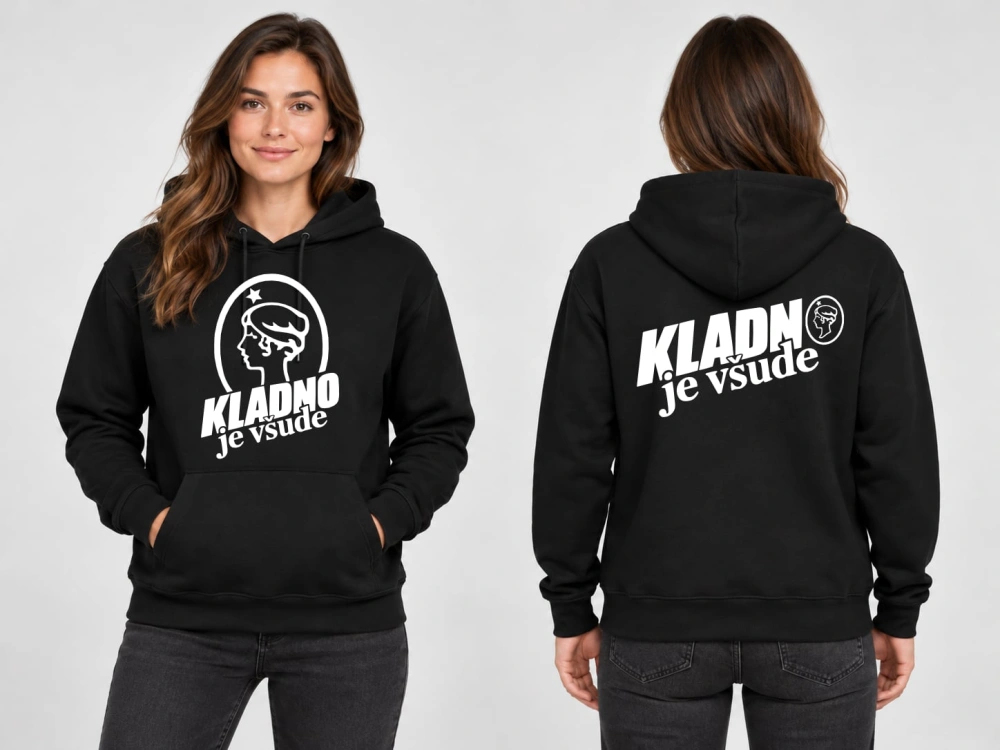 Unisex mikina s kapucí – KLADNO je všude