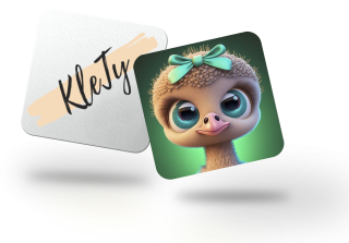 Magnetka - pštrosice s mašličkou