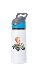 Láhev hliníková - 650 ml chlapeček v autíčku