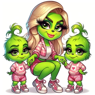 NAŽEHLOVAČKA - Grinch máma a dvě holky