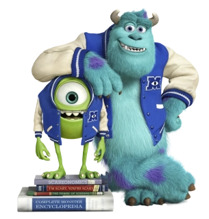 NAŽEHLOVAČKA - Mike Wazowski a James P. Sullivan s knihami