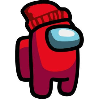 NAŽEHLOVAČKA - Among Us červený s čapkou 