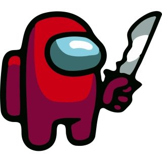 NAŽEHLOVAČKA - Among Us červený s nožem