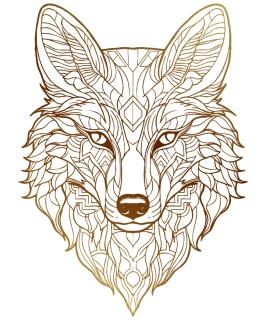 NAŽEHLOVAČKA -  Hlava lišky mandala