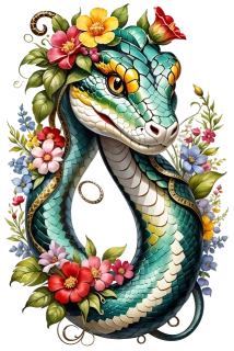 NAŽEHLOVAČKA -  Had s květy