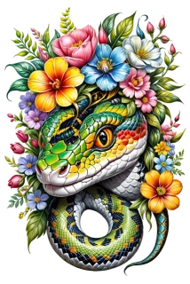 NAŽEHLOVAČKA -  Had s květy 1