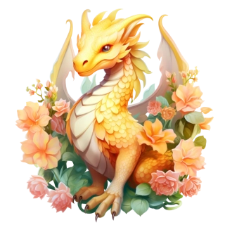 NAŽEHLOVAČKA -  Dráček žlutý s květinami