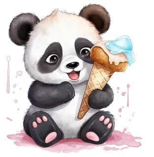 NAŽEHLOVAČKA - Panda s modrou zmrzkou