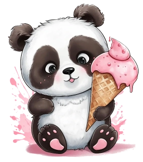 NAŽEHLOVAČKA - Panda s růžovou zmrzkou