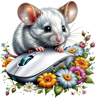 NAŽEHLOVAČKA - Myška s myší s květy