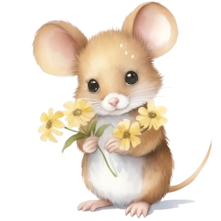 NAŽEHLOVAČKA - Myška s květinou