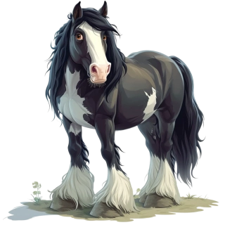 NAŽEHLOVAČKA - Kůň černo bílý