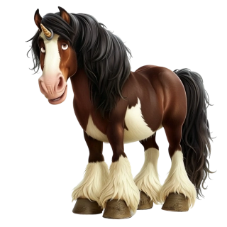 NAŽEHLOVAČKA - Kůň hnědo bílý