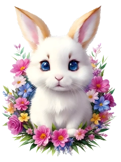 NAŽEHLOVAČKA - Králík s květinami