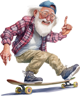 NAŽEHLOVAČKA - Děda na skejtu
