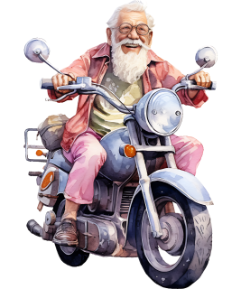 NAŽEHLOVAČKA - Děda na motorce