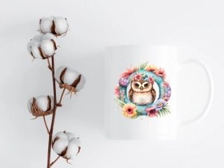 HRNEK - Sova v kruhu květin