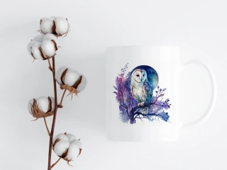 HRNEK - Sova na stromě s měsícem 