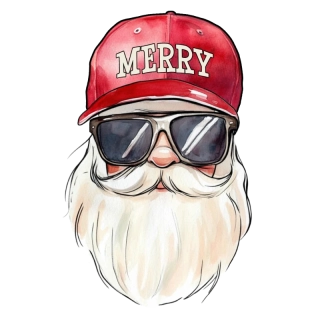 NAŽEHLOVAČKA - Santa s kšiltovkou a brýlemi