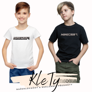 Triko dětské - Minecraft nápis šedý