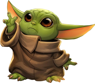 NAŽEHLOVAČKA -  Baby Yoda ukazuje