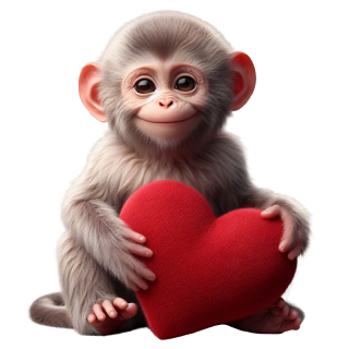 NAŽEHLOVAČKA - Opička se srdíčkem