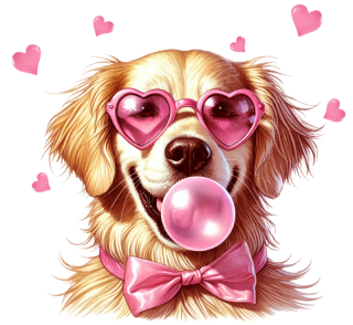 NAŽEHLOVAČKA - Zlatý retrívr s růžovými brýlemi