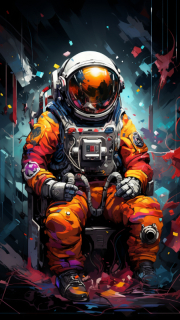 NAŽEHLOVAČKA -  Astronaut sedí
