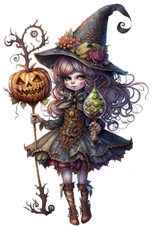 NAŽEHLOVAČKA - Čarodějka s koštětem dýně