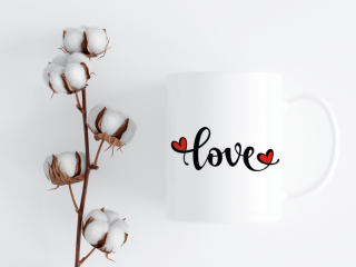 HRNEK - Nápis love se srdíčky