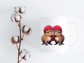 HRNEK - Capybary se srdíčkem v pozadí