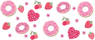 UV DTF samolepky - Donuty s jahodami