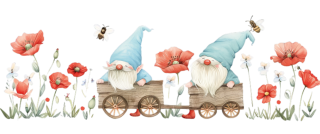 UV DTF samolepky - Trpaslíci s máky