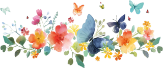 UV DTF samolepky - Květiny s motýli