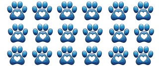 UV DTF samolepky - Modré tlapky