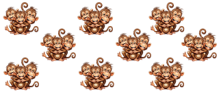 UV DTF samolepky - Tři opičky