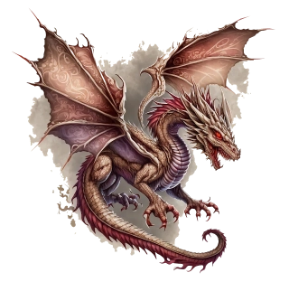 NAŽEHLOVAČKA - Drak hnědý v oblaku kouře