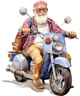 NAŽEHLOVAČKA - Děda na motorce 2