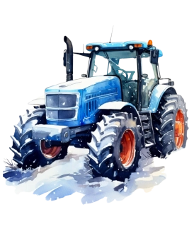 NAŽEHLOVAČKA - Traktor ve sněhu