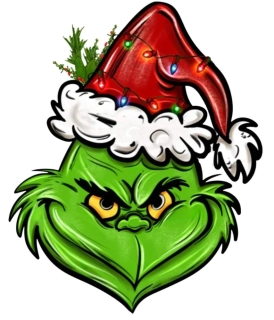 NAŽEHLOVAČKA - Grinch hlava se světélky