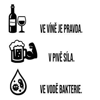 NAŽEHLOVAČKA - Víno, pivo, voda s piktogrami